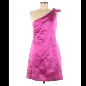 💖One shoulder silk pink cocktail dress 💖